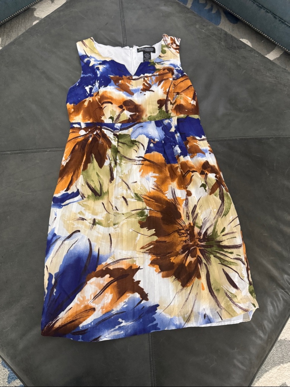 Cotton Lined Floral Sleeveless Sheath Dress